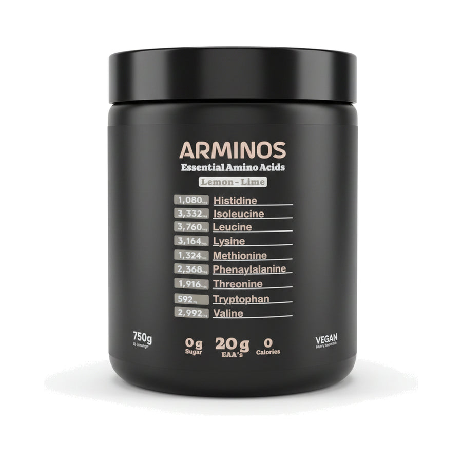 ARMINOS Essential Amino Acids — Lemon-Lime, 750 g tub, front label